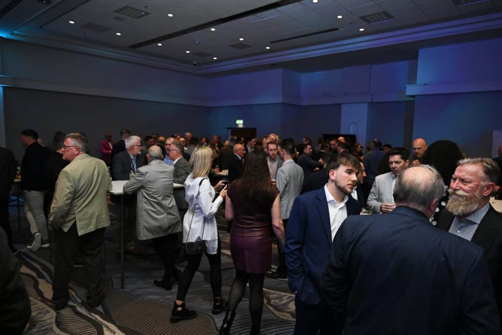 ENSE's members conversing at the 2026 ENSE Partnership Summit & Awards at the Hilton Birmingham Metropole.